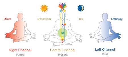 Sahaja Yoga Left Right and Centre Energy Channels Diagram